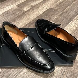 SARTO By Franco Sarto Black Leather Loafers Slip-Ons